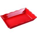 Yanco Melamine Rectangular Scalloped Edge Red Serving Tray, 14 x 9 1/2 x 2 inch -- 6 per case.
