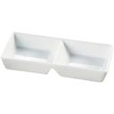 Yanco Main Land Porcelain Super White Rectangular 2 Divided Compartments Tray, 5.5 x 2.75 x 1.375 Inch -- 36 per case