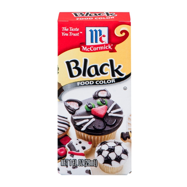 McCormick Black Food Coloring, 1 Fluid Ounce -- 72 per case.