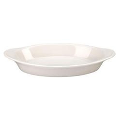 Vertex China Vista Collection Undecorated American White Welsh Oval Rarebit, 10 x 4 3/4 inch -- 24 per case.