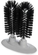 Carlisle Sparta Twin Black Glass Washer Brush, 8 inch Length -- 6 per case