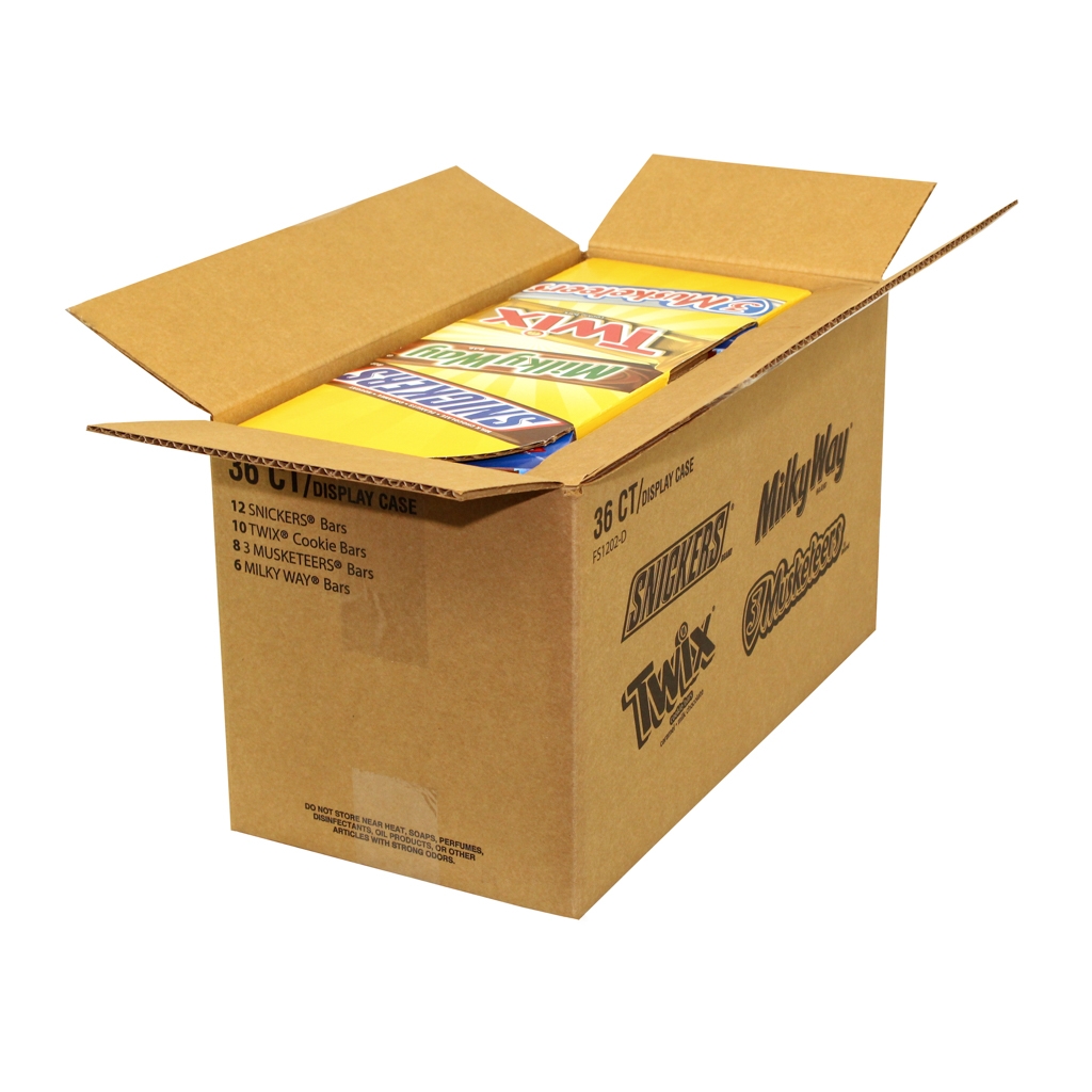 Mars Assorted Candy Bar - Counter Display -- 36 per case.