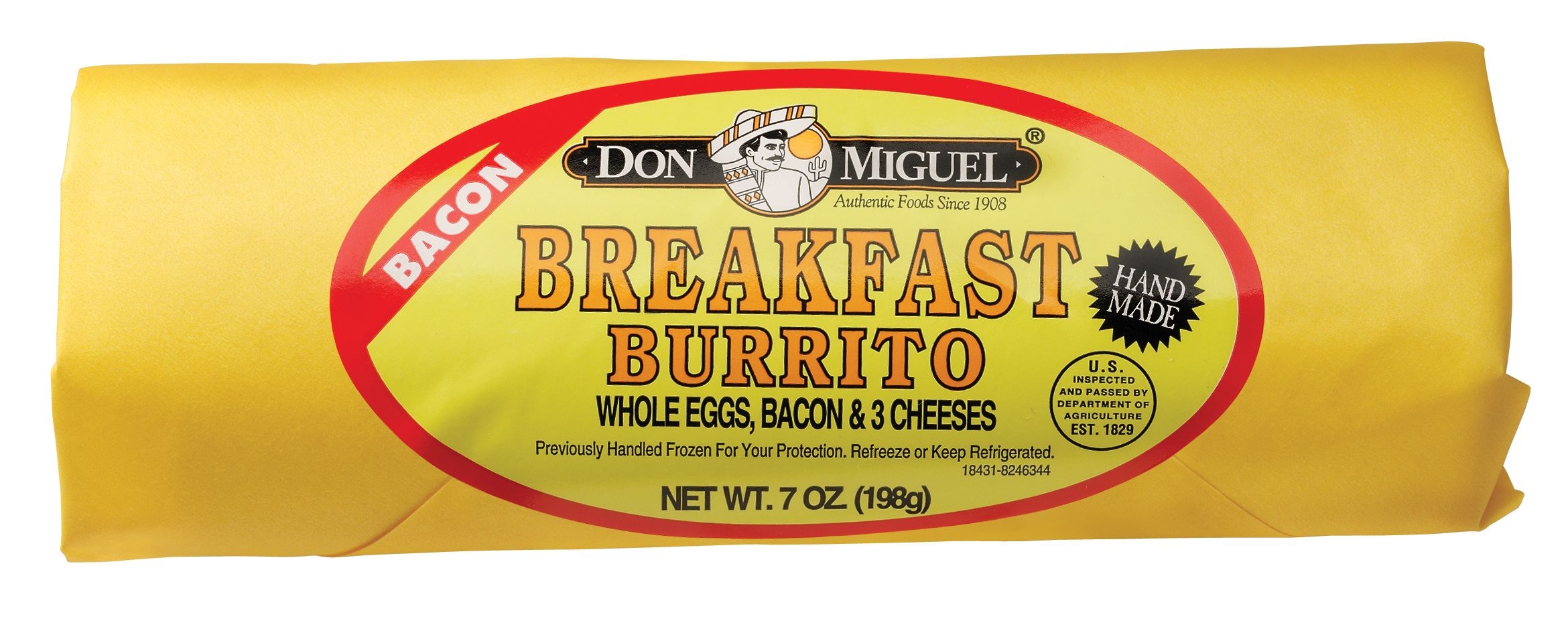 Don Miguel Bacon Egg and Cheese Burrito, 7 Ounce -- 12 per case.
