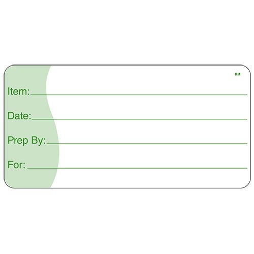 Daymark ReMark Item Date Prep By for Food Label, 2 x 4 inch - 500 labels per roll -- 12 rolls per case.