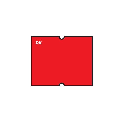 Daymark DM4 Stk DK Fluorescent Red Date Coder Label - 750 per roll -- 8 rolls per case.