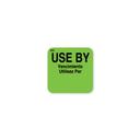 Daymark MoveMark Square Fluorescent Green Use By Food Label, 1 x 1 inch -- 12 rolls per case.