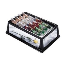 Lakeside Geneva Mirrored Side Insulated Beverage Display Bin, 13 3/4 x 24 x 6 3/4 inch Overall Size.