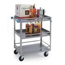 Lakeside Stainless Steel Standard Duty 3 Shelf Guard Rail Utility Cart, 15 1/2 x 24 inch Shelf.