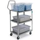 Lakeside Handler Series Standard Duty Stainless Steel Utility Cart with 3 Shelves, 16 1/4 x 27 1/2 x 44 1/8 inch.