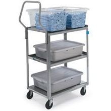 Lakeside Handler Series Standard Duty Stainless Steel Utility Cart with 3 Shelves, 18 3/8 x 30 3/4 x 45 inch.