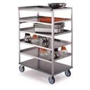 Lakeside Stainless Steel Medium Duty 6 Shelves Banquet Cart - All Shelf Edges Down, 22 1/4 x 36 3/8 x 50 3/8 inch.