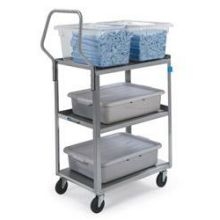 Lakeside Handler Series Medium Duty Stainless Steel Utility Cart with 3 Shelves, 24 3/8 x 54 1/8 x 50 1/4 inch.