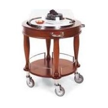 Lakeside Geneva Wood Veneer Bordeaux Finish Dessert Cheese Cart, 29 1/2 x 29 1/2 x 43 3/8 inch Overall Size.