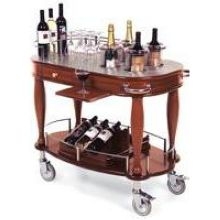 Lakeside Bordeaux Wood Veneer Wine/Liquor Serving Cart, 21 5/8 x 39 3/8 x 36 3/4 inch Overall Size.