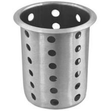 Alegacy Stainless Steel Perforated Flatware Cylinder, 5 5/8 x 4 x 4 inch.