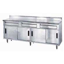 Stainless Steel Enclosed Base Cabinet Sliding With Drawers, 30x60 inch.