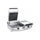 Cadco Stainless Double Glass Ceramic Panini-Clamshell Grill, 24 1/3 x 7 x 18 inch.