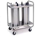 Lakeside Stainless Steel 2 Stack Non Heated Regular Open Tubular Frame Plate Dispenser - Upto 5 inch Accommodate Plate Size.