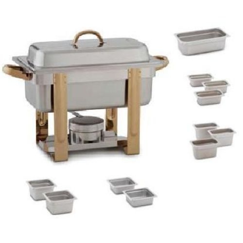 Alegacy The Original Six In One Lightweight Portable Gold Accented Chafer, 1/3 x 2 inch.