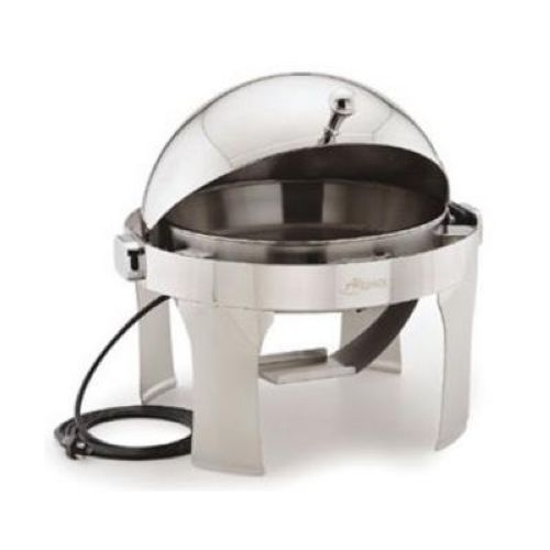 Alegacy Electric Savoir Full Size Dome Cover Electric Chafer with Brass Leg, 25 1/2 x 17 7/8 x 18 3/8 inch.