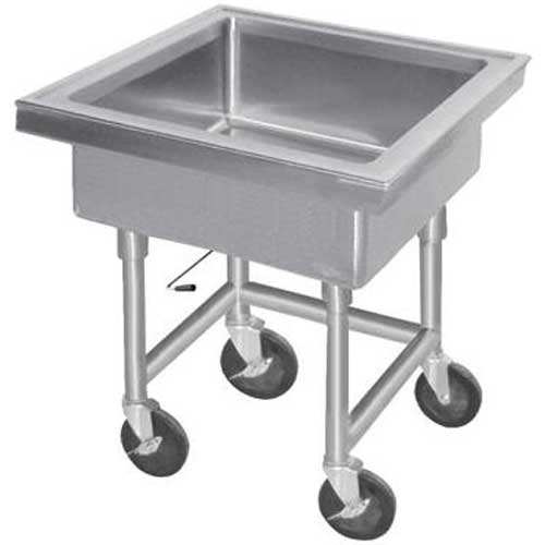 Stainless Steel Fabricated Mobile Sink 22x22x8 inch.