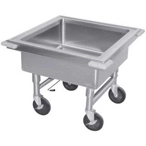 Stainless Steel Fabricated Silver Soak Sink with Dishwasher Basket.22x22x8 inch.