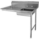 Stainless Steel Undercounter Dishtable with Right Hand Sink 72 inch Length.
