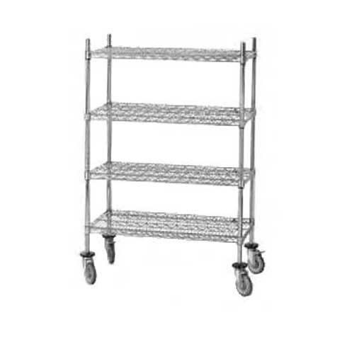 Green Epoxy Post With Caster 64 inch For Wire Shelving.