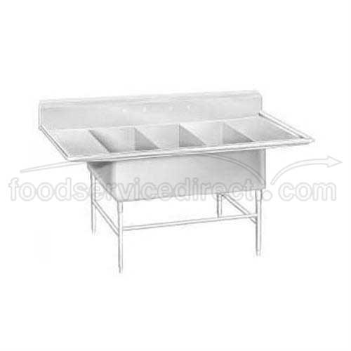 Stainless Steel Fabricated Supersize Sink with 3 Compartment. Model K7-3-3024-24RL.