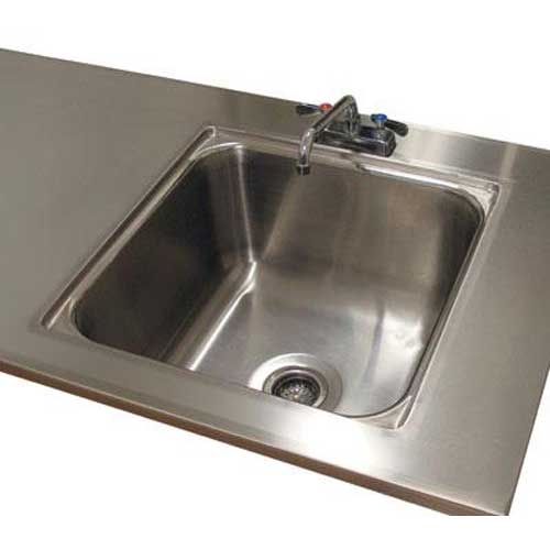 Sink Welded into Table Top. Size: 16 X 20 X 12.