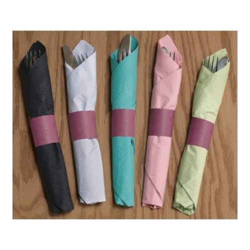 Hoffmaster D24 Specialty Sanitary Burgundy Flat Napkin Band 1.5 x 4.25 inch, 4 packs of each 2500 Bands -- 10000 bands per case.