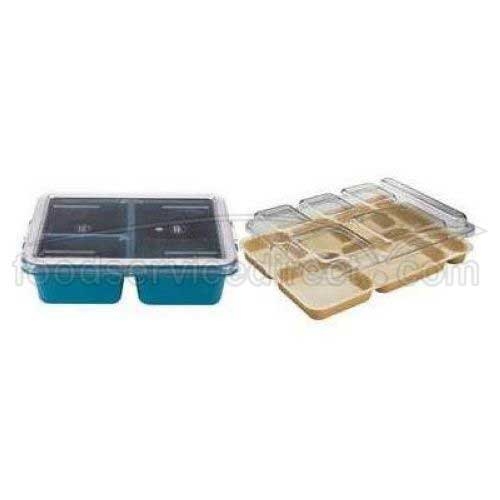 Beige Cambro 3-Compartment Meal Delivery Tray, 9 x 11 x 2 9/16 inch -- 24 per case.