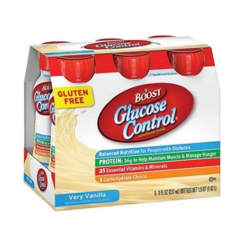 Boost Glucose Control Very Vanilla Nutritional Drink, 8 Fluid Ounce - 6 per pack -- 4 packs per case.