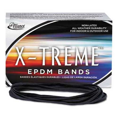 Alliance X-treme File Bands, 117B, 7 x 1/8, Black, Approx. 175 Bands/1lb Box