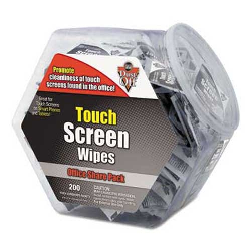 Dust-Off Touch Screen Wipes, 5 x 6, 200 Individual Foil Packets