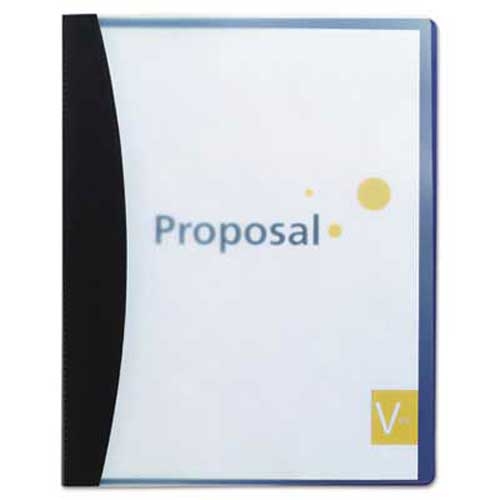 GBC Report Cover w/Hidden Swing Clip, Letter Size, Black