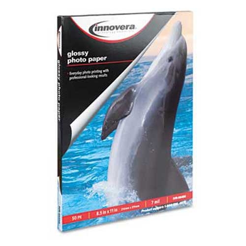Innovera Glossy Photo Paper, 8-1/2 x 11, 50 Sheets/Pack