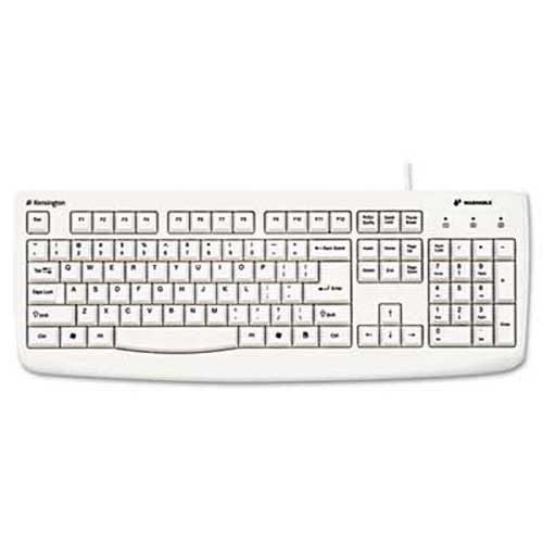 Kensington Pro Fit USB Washable Keyboard, 104 Keys, White