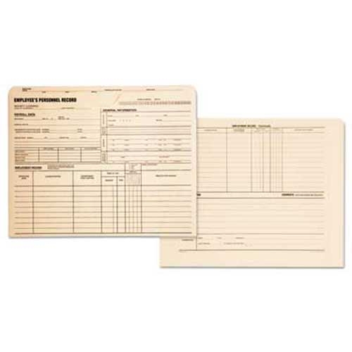Quality Park Employee Record Jackets, 11 3/4 x 9 1/2, 11 Point Manila, 100/Box