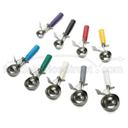 Tablecraft 18/8 Stainless Steel Orchid Size 40 Thumb Press Ice Cream Food Disher with Polyethylene Handle, 7/8 Ounce Capacity