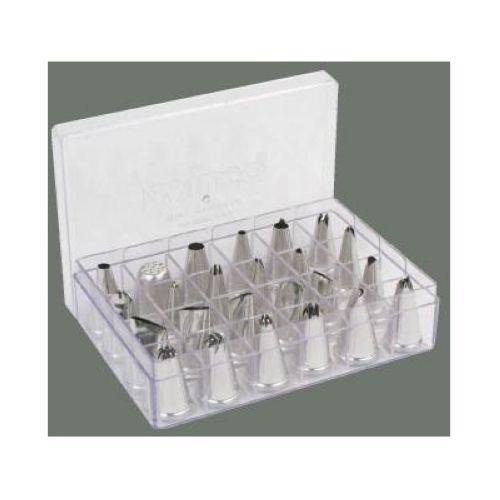 Winco 18/8 Stainless Steel 24 Piece Decorating Tube Set, 6.5 inch Length -- 1 set.