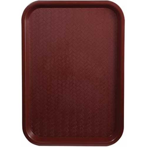 Winco Plastic Burgundy Fast Food Tray, 10 x 14 inch -- 12 per case.