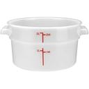 Winco Polypropylene White Round Storage Container, 2 Quart -- 12 per case.