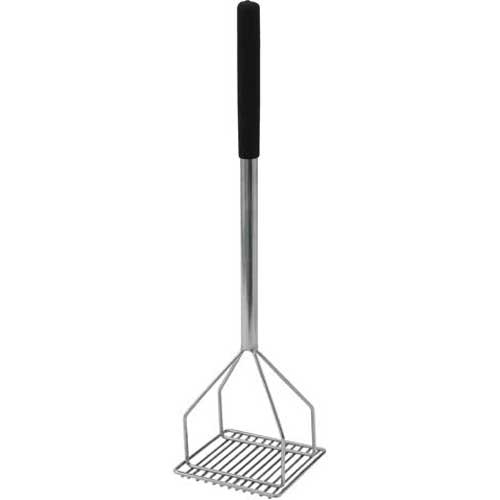 Winco Stainless Steel Square Potato Masher with Plastic Handle, 5 1/4 x 24 inch -- 6 per case.