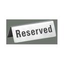 Winco Stainless Steel Reserved Sign, 4 3/4 x 1 3/4 inch.
