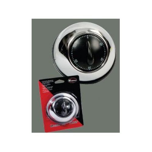 Winco Stainless Steel Long Ring Mechanical Timer, 3.75 inch Length.
