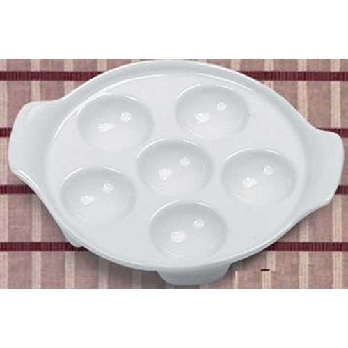Yanco Porcelain Round White Accessories Escargot Dish, 6 1/2 inch Diameter -- 24 per case.