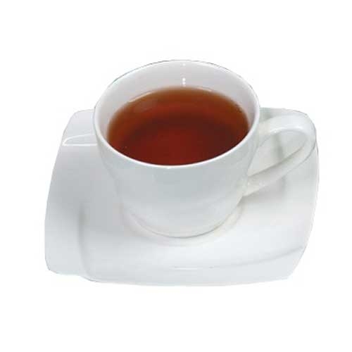 Yanco Main Land Porcelain Super White Square Saucer, 5 3/4 inch Diameter -- 36 per case.