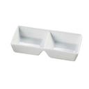 Yanco Main Land Porcelain Super White Rectangular 2 Divided Compartments Tray, 7 7/8 inch Length x 4 inch Width x 1 3/8 inch Height -- 36 per case
