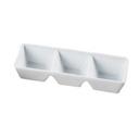 Yanco Main Land Porcelain Super White Rectangular 3 Divided Compartments Tray, 7 inch Length x 2 1/2 inch Width x 1 1/4 inch Height -- 24 per case